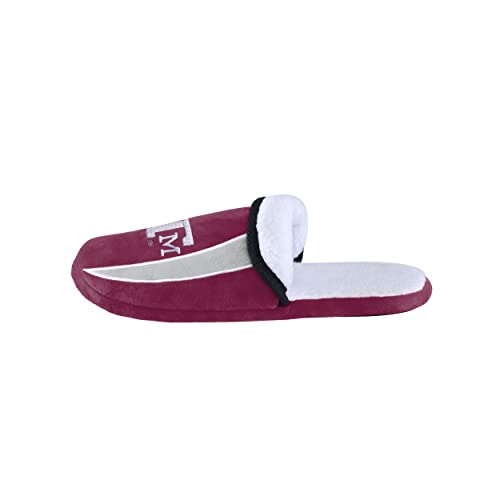 Image of FOCO mens NCAA College Team Logo Sherpa Moccasin Slippers