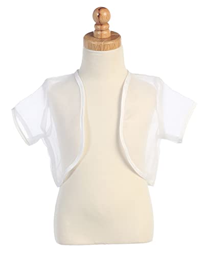 White Cardigan Flower Girl Kids Childs First Communion Bolero For Girls Size 12 Years 14 Little Shrug Sweater Jacket #TOP1