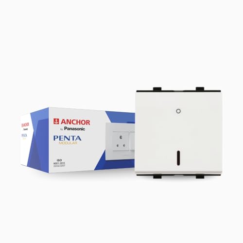 Image of Anchor by Panasonic 65032 Penta Modular 2M 32A Polycarbonate One-Way D.P Switch with Neon (White)