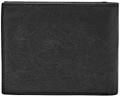 Fossil Men's Ingram Leather RFID-Blocking Bifold with Flip ID Wallet, Black, (Model: ML3784001)