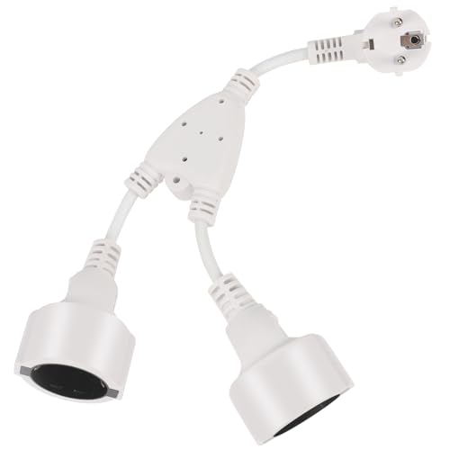 Gaethra Regletas Enchufes Doble para Toma, 2 en 1 Toma con Cable Flexible Adaptador, 250V, 16A, 3680W, para Hogar, Oficina y Cocina, Compatible con PC, Portátiles, Impresoras y Equipos de Oficina