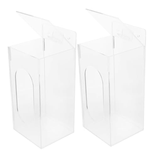 LIFKOME 2個 壁掛け手袋収納ケース 透明アクリル製で中身が見やすい ドリル不要の簡単設置 やティッシュ収納に 省スペースで衛生的なホルダ