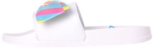JoJo Siwa Girls’ Sandals – Slip On Slides with JoJo Bow (Size: 5 Toddler – 5 Big Kid), Size 4/5, Rainbow Stripes4
