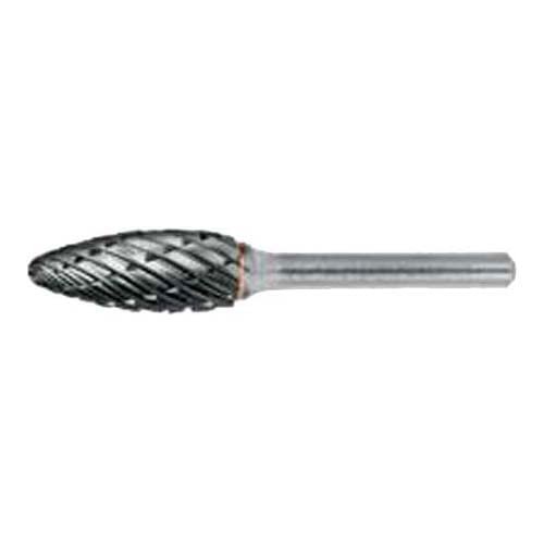 Dormer P6158.0X6.0 Series P615 Carbide Rotary Burr, Flame, Bright, 9.60mm x 65mm, 8.00 mm x 6.00 mm
