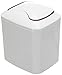 InterDesign Una Vanity Countertop Wastebasket Trash Can, White.