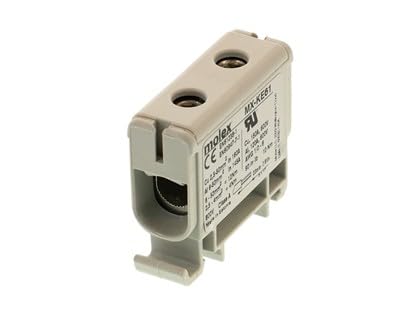 Image of Molex/Waldom, 201606-0610, High Current Universal Clamp Terminal Block 6-1/0 Ga 35mm DIN-Rail Mount 600V 150 Amps (22 Item/s)