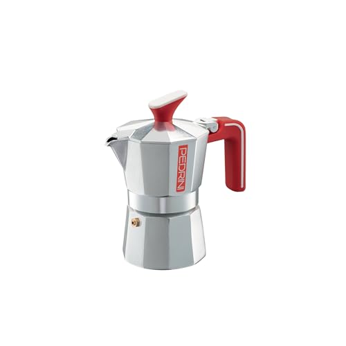 Design italiano Pedrini Caffettiera Ecomoka, moka 1 tazza, alluminio riciclato certificato