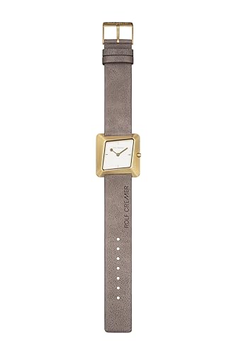 ROLF CREMER | Damenarmbanduhr Twister 507903 | Designuhr in Braun mit vergoldetem Edelstahlgehäuse und weißem Ziffernblatt | Vergoldete Zeiger & Dornschließe
