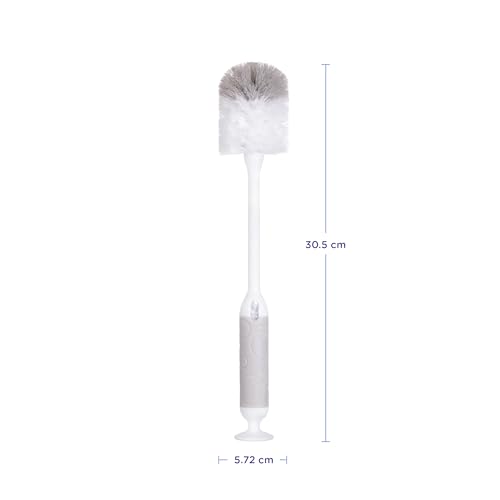 Image of Ubbi Baby Bottle Cleaning Brush Set, Gray | Includes Nipple Brush, 2-in-1 Baby Bottle Brush Set, Standing Bottle Brush, Dishwasher Safe, Baby Registry Essential