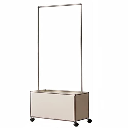 AZNBMNBST Perchero de Pie Perchero de suelo for dormitorio, moderno, sencillo, de Metal, for sala de estar, entrada con rueda, cesta de almacenamiento, perchero Perchero para Ropa