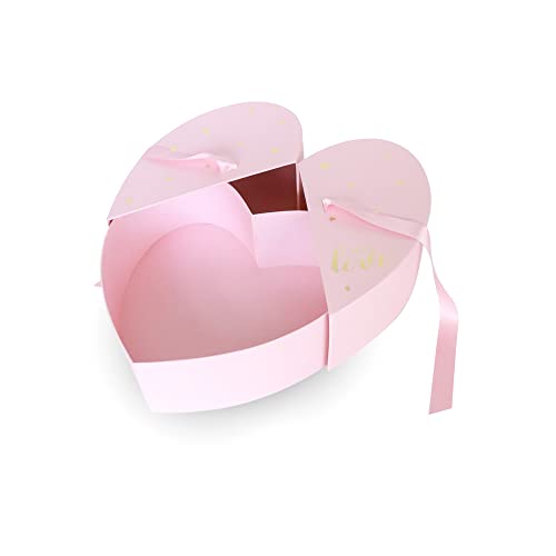 UNIKPACKAGING Premium Quality European Style Heart Shape Flower Box, Floral Gift Box, for Luxury Style Flower Arrangements (Pink) - Image 4