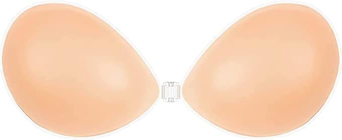 wandf Adhesive Bra Inserts,Silicone Breast Enhancers,Clear Gel Push Up Breast Pads,Reusable Sticky Bra (Medium) (Set of 1) Multicolour-picture-36