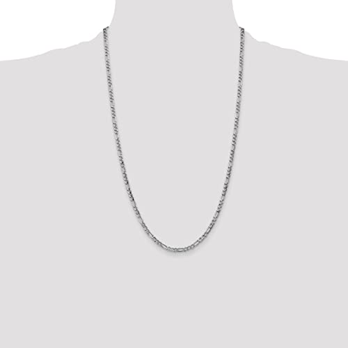 IceCarats 14K Solid White Gold 3.5mm Figaro Link Chain Necklace4