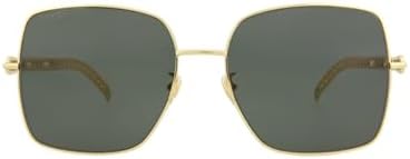 Gucci Square/Rectangle Sunglasses Gold Gold Grey Luxury Eyewear Made In Italy Metal Frame Designer Fashion for Everyday Luxury