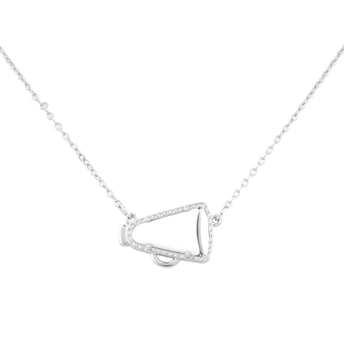 Cheer Necklace, Cheerleader Gifts Silver Cheerleading Necklace for Women Cheer Team Gifts Pendant Charm Jewelry Accessories Stuff for Women Mom Presents