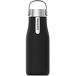 Purificadoras De Agua Automaticas Phillips Go Zero Smart Bottle - Botella de agua UVC-LED Autolimpiable, Acero Inoxidable, Libre de BPA Negro