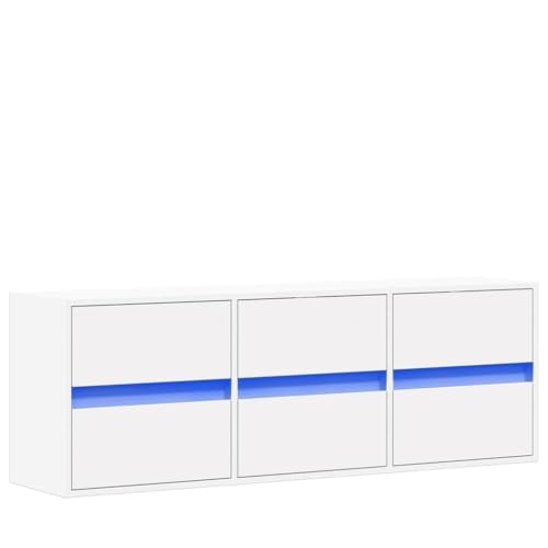 Generico Mueble TV de pared con luces LED 130 x 31 x 45 cm, kangqiling852299