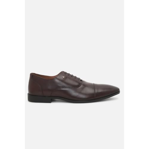 Image of Louis Philippe Men Premium Leather Breathable Lining Material Anti Slip with Heel TPR Sole Formal Oxford Shoes
