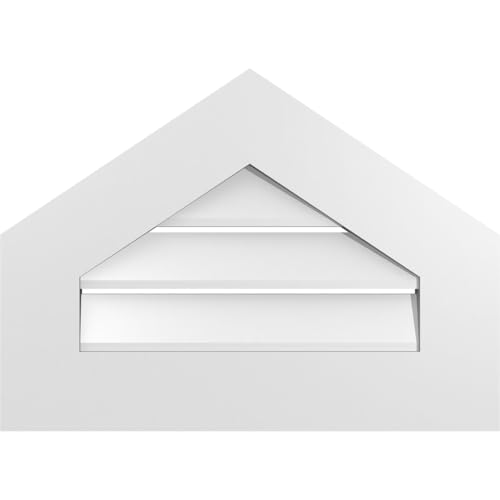 TrueCraft PVC Peaked Top Surface Mount Gable Vent, 22"W x 16"H Overall Frame Size, 8/12 Pitch: 1" x 3-1/2" Standard Trim Frame, Functional