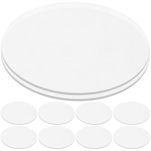 Hoement Fáciles de Cortar y Limpiar de Acrílico Transparente 10 Láminas Redondas para Manualidades y Decoración Ideales para Exposiciones y Proyectos Creativos