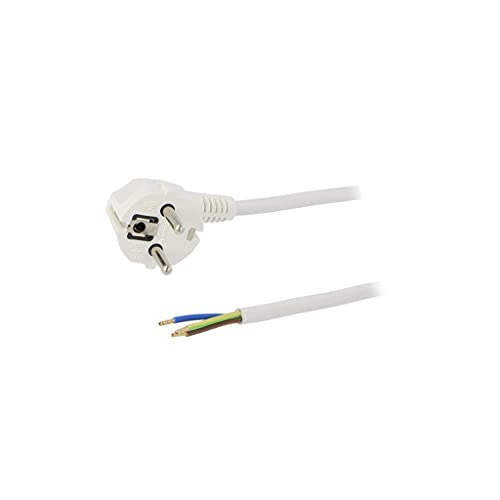 Câble SCHUKO Prise CEE 7/7 Mâle Angulaire PLASTROL 5m pour Éviter les Fils Tordus