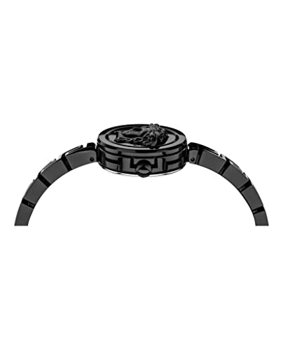 Versace Medusa Secret Collection Luxury Womens Watch Timepieces with a Black Bracelet, Case and Dial3