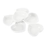 LIFKOME 6 piezas Platos para Condimentos Forma de Corazón de Unidades Diseño Japonés para Salsas Aperitivos y Aderezos Pequeños y Ligeros para Soja Vinagre y Aceite Reutilizable