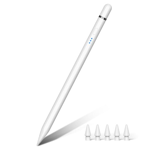 Pencil 1st Generation for iPad 2025-2018: Pencil USB C Fast Charging Magnetic with Tilt Sensitivity & Palm Rejection Stylus Pen for iPad 6-11th Air 3-5/M2/M3 Mini 5-7 Pro11 1-4 12 3-6/M4 (White)