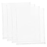 IMIKEYA 4 Stück Doppelter Acryl visitenkartenhalter Transparent für Büro Messestand Flyer Dokumentenhalter Modernes Design Effiziente Organisation