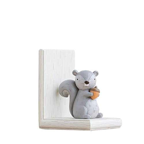 Sujetalibros de madera con diseño de zorro y ardilla para ordenar tu escritorio u oficina 2