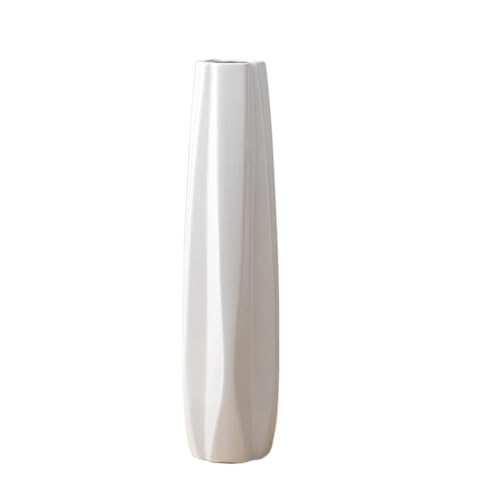 Vase en céramique grand modèle blanc pour support fleurs haut