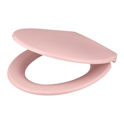 Abattant WC GoodHome Diani rose en duroplast avec frein de chute