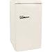 Frigo Bar Mini Stile Retrò Frigorifero Freezer Termoelettrico Silenzioso Classe D 3 Scomparti Regolabili Capacita' 90LT Hotel Casa Ufficio Studio Dimensione 82x53x44 cm Colore Bianco Panna