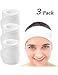 3 Pack Spa Makeup Headband Whaline Towel Facial Headbands Terry Cloth with Magic Tape for Wash Face, Bath, Shower and Sport (White)