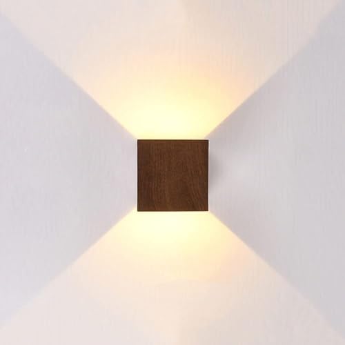 Modern Led Wall Sconce Lighting up down Wall Lamp Indoor Wall Wash Light, Wood Pattern Wall Sconces Indoor Spotlights for Living Room Bedroom Hallway Corridor Stairs (Color : Wood, Size : Whit/Walnut/
