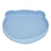 Piatti per Bambini con Aspirazione, Piatto per Stoviglie in Silicone Morbido e Sicuro Rimani Messo Ciotole e Piatti per L'alimentazione del Bambino Divisi per Bambini e Neonati(Grigio Blu)