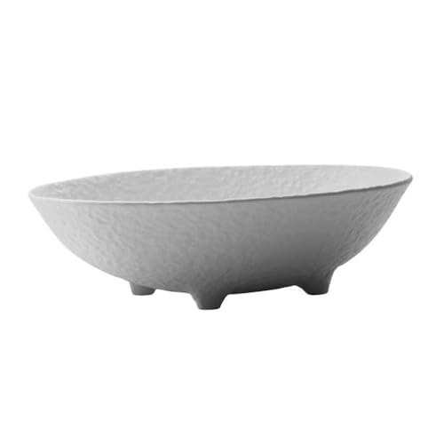 XIANGJL-888 Frutero de cerámica, frutero cuadrúpedo, frutero Ovalado, Utilizado for decoración de encimeras de Cocina o Mesa de Comedor, Multifuncional(Blanco)
