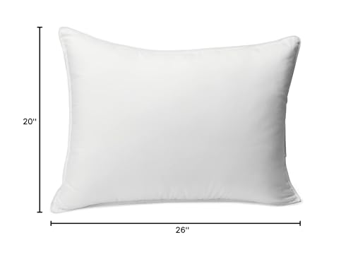 Image of Amazon Basics Down Alternative Bed Pillows with Hypoallergenic Pillow Protector Cases, Soft Density for Stomach and Back Sleepers, Standard 26 inch x 20 inch, White, 2-Pack
