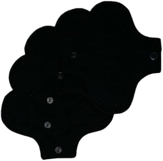 5 Pack Black Reusable Pantyliners/Reusable Menstrual Pads/Cloth Pantyliners/Mama Pad/Cloth Menstrual Pads/Reusable Cloth Pads/Light