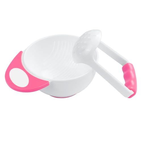 HOTUT Ciotola per Schiaccia, Ciotola Multifunzione Ciotola per Macinare il, Ciotola per Macinare Cibo Antiscivolo, Schiacciapatate Ciotola Per Macinare Il - Rosa