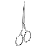 Generic Nose Hair Scissors Stainless Steel Round Tip Design for Eyebrows Beard Moustache, Safe Trim, for Men Women (MJ-WB090)