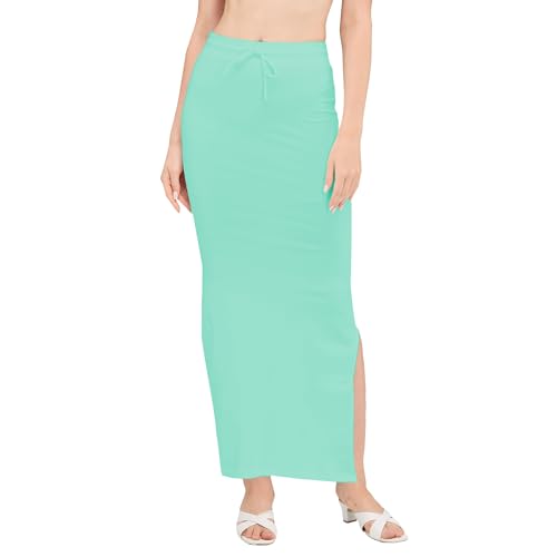 Image of DESI GIRL Cotton Lycra Stretchable Saree Shapewear Petticoat with Drawstring for Women | Fishcut Saree Petticoat with Side Slit for Easy Movement | Saree Shaper | Long inskirt