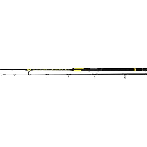 Black Cat Canne à pêche de qualité supérieure Perfect Passion Boat - pour pêche au Poisson-Chat - Poids de Lancer : 400 g - Noir/Jaune - 2,50 m
