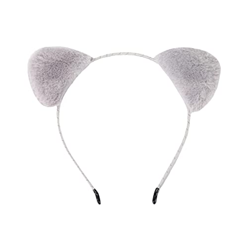 Bandeau tendance pour femme avec oreilles de chat en peluche - Accessoires pour cheveux Lolita pour cosplay - Gris Cover