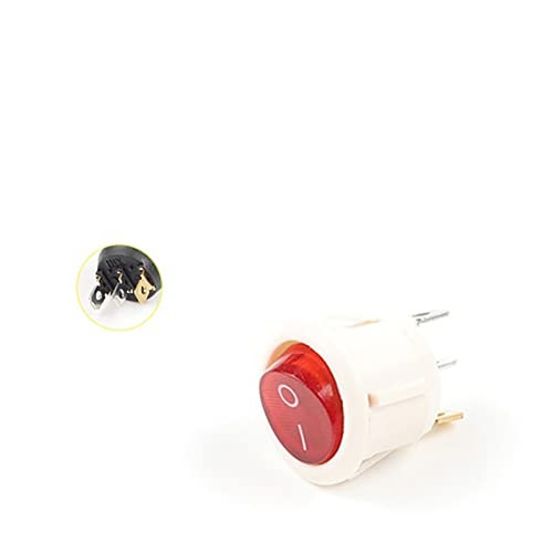 Interrupteur à bascule rond 23mm 2 broches 6A noir et jaune - 6