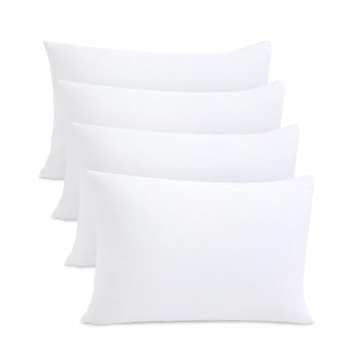 ANSIO Pillow Cases 4 Pack Standard Size 50 x 75cm 100% Brushed Microfibre OEKO-TEX Certified Envelope Closure Fade & Stain Resistant Pillows Not Included - White