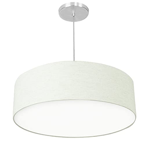 Lustre Cupula Pendente Dome 50x15cm Magnífico Linho Claro