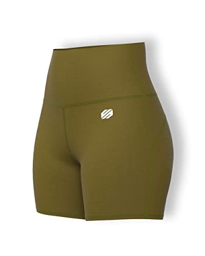 Image of Sfytt Women's 6 inch High Waist Biker Shorts - Workout Yoga Running Gym Compression Spandex Booty Shorts - Polyester Exercise
