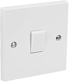 Single Gang Light Switch 1 Gang 2 Way White Plastic 10A