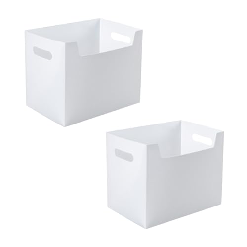 GRIRIW Cajas De 2 Piezas Caja De Almacenaje Gabinete De Almacenamiento Artesanal Contenedores Organizadores De Escritorio Contenedores De Almacenamiento De Oficina El Plastico